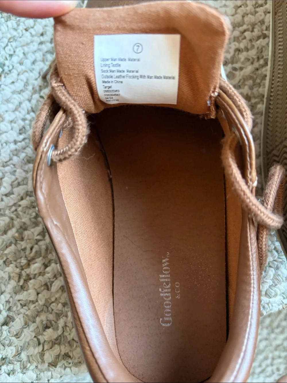 Goodfellow & Co Brown Lace-Up Boat Shoes with White Sole
